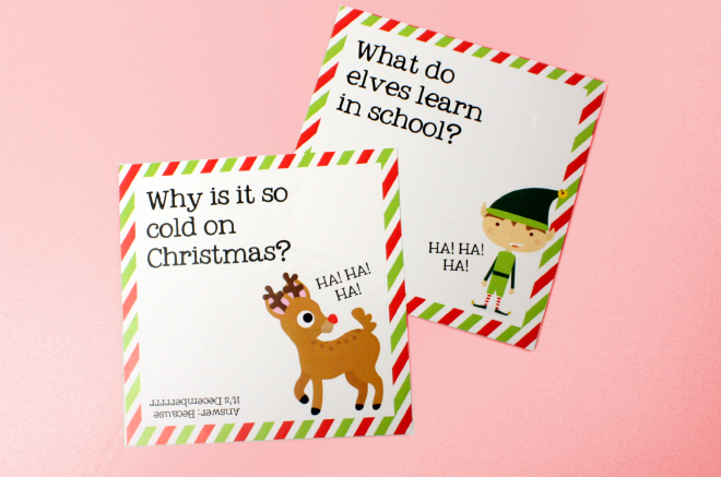 Free printable Christmas jokes for kids on the charm it spot blog