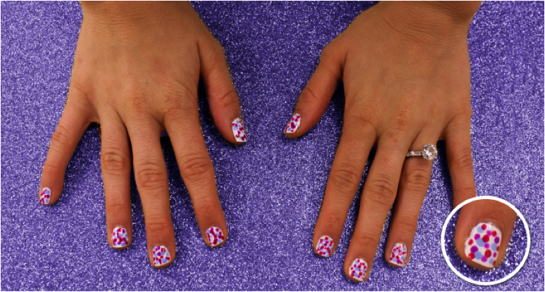 Polka dot manicure tutorial on www.thecharmitspot.com 