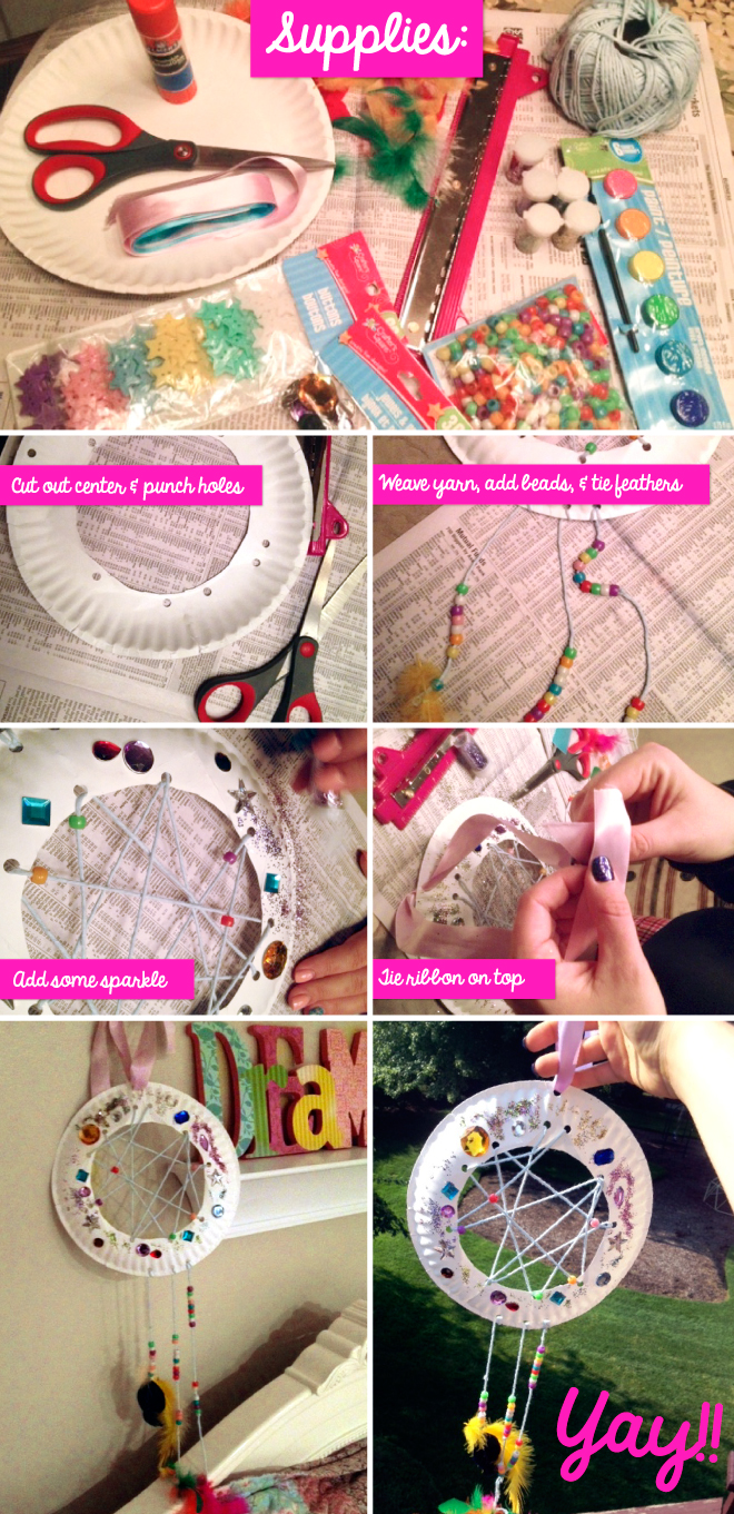 Create a DIY dream catcher craft for girls