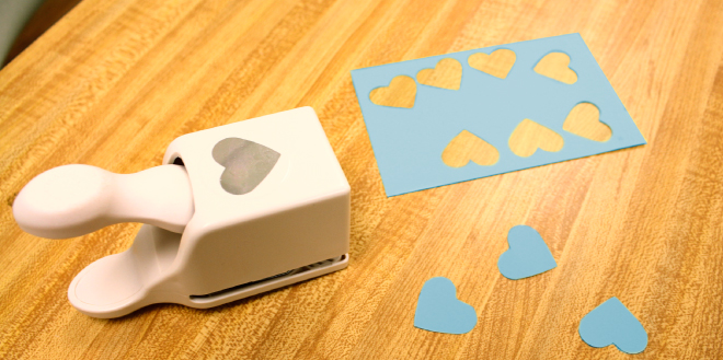 DIY heart hole punch canvas 