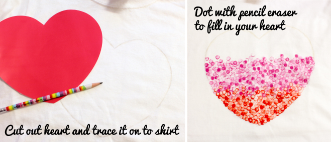 Valentine’s Day heart t-shirt steps