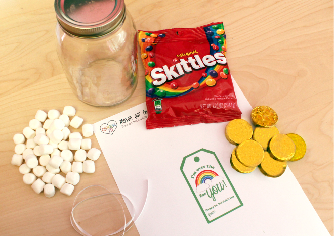 Rainbow in a mason jar supplies 