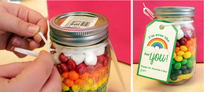 Rainbow mason jar gift with free printable 