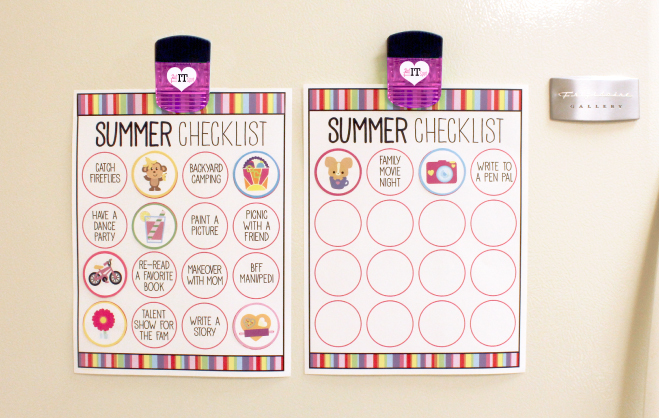 Summer Checklist for kids 