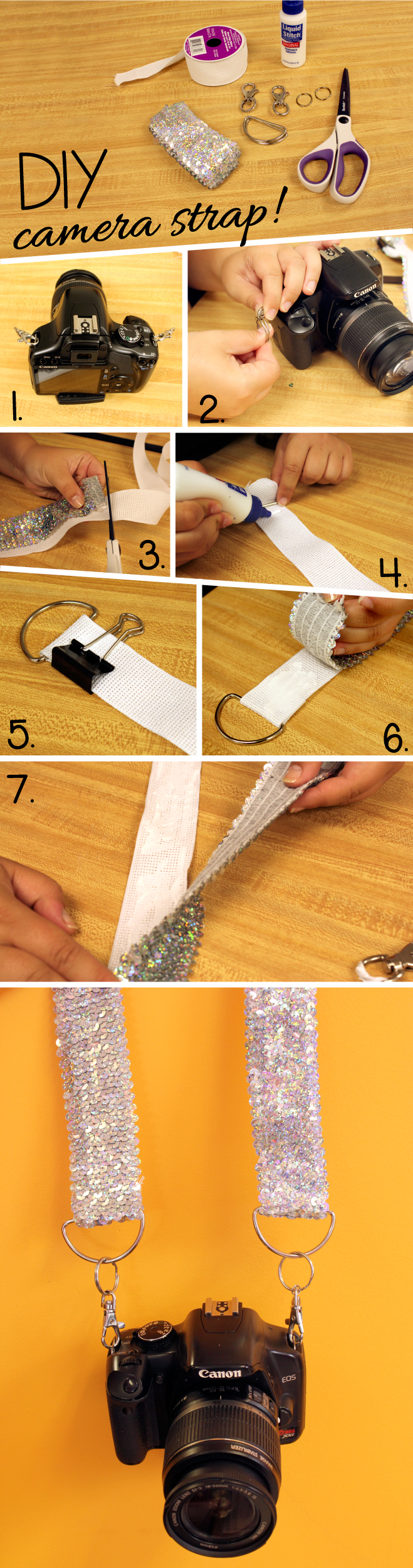 DIY Sequins Camera Strap - CHARM IT Spot! - Best Charms and Charm Bracelets  News