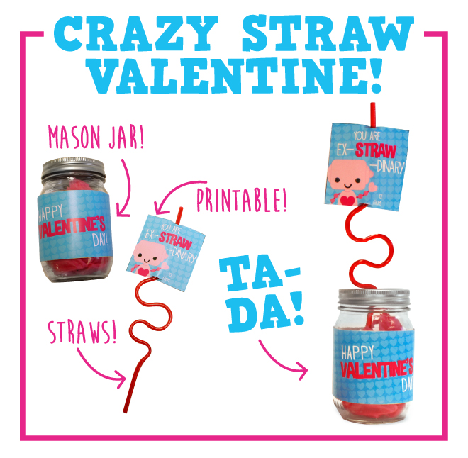 DIY Crazy Straw Valentine 